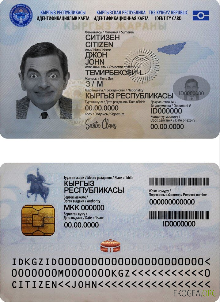 Modèle d'identification du Kirghizistan